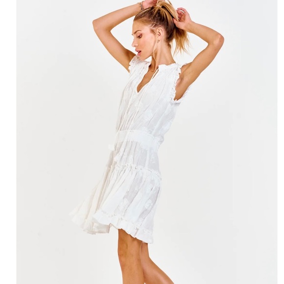 Boho white summer mini dress - Picture 4 of 11